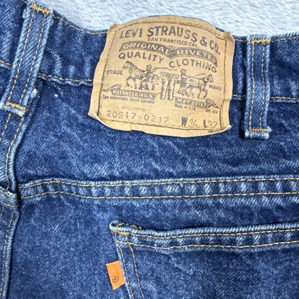 Vintage Levi's 517 Jeans Men 34X32 (Fits 32X31) Blue 20517-0217 Orange Tab